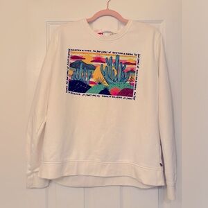 Scotch & Soda Relaxed-fit sweat with cactus graphic print Size L NWOT